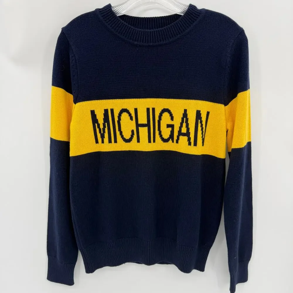 HILLFLINT Michigan Collegiate Knit Sweater Size S Womens Preppy State University